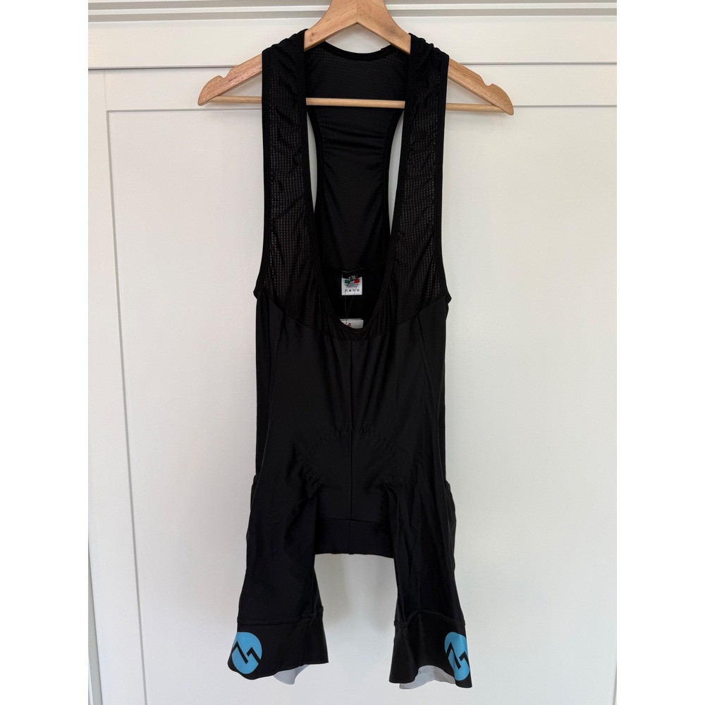 Beach Riders Mens Cycling Bib Shorts Black Blue Italian Fabric TMF Pad NWT - XL